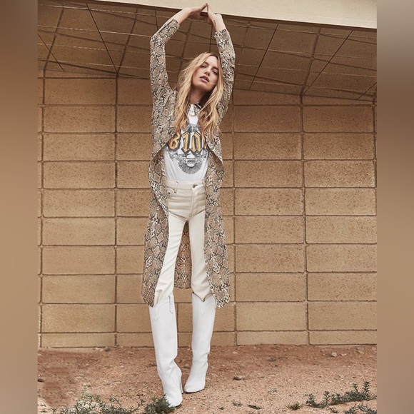 Anine Bing Chelsea Shirt Dress Snake Python - Picture 13 of 13